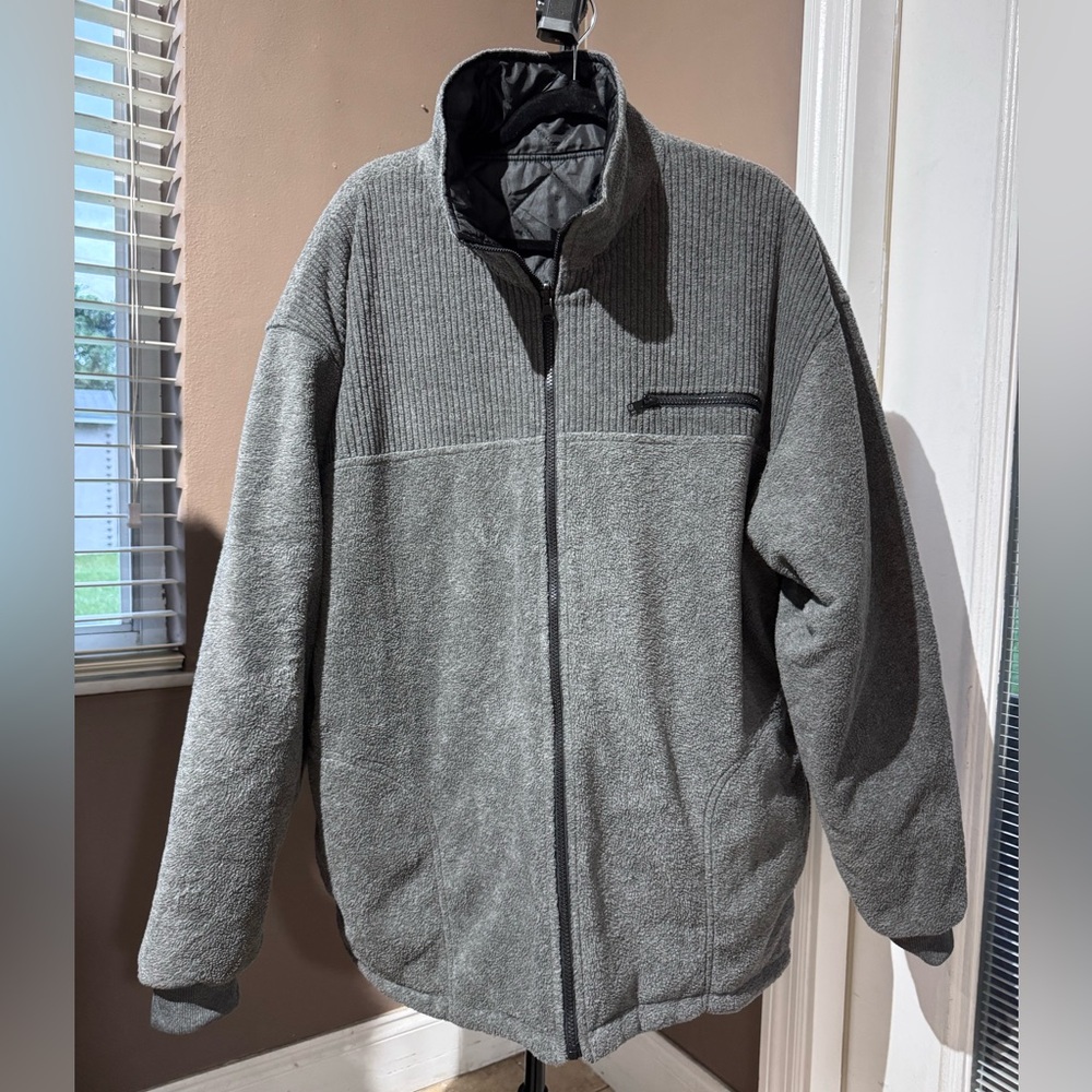 Men’s Gray/Black Full Dual Zip Jacket